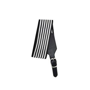 Dickies Black White‎ Elastic Stretch Waist Belt Wide Faux Leather Large XLarge